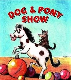 Circus act with dog, pony and balls