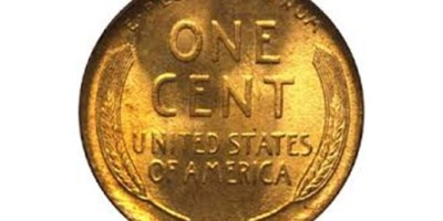 A penny, one cent, tails